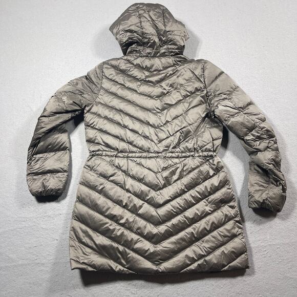 Saks Fifth Avenue‎ Jacket Women S Gray Puffer Hooded Down Coat Packable - Picture 8 of 9